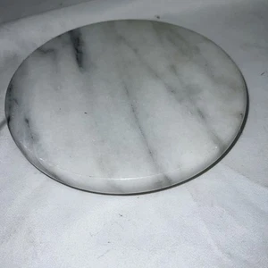 Threshold Elegant, White, Round, Manchester Marble Spoon Rest - Picture 1 of 4