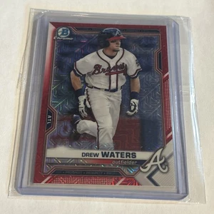 2021 Bowman Chrome Mojo Red Drew Waters Super Refractor SSP 4/5 #BCP-160 - Bild 1 von 3