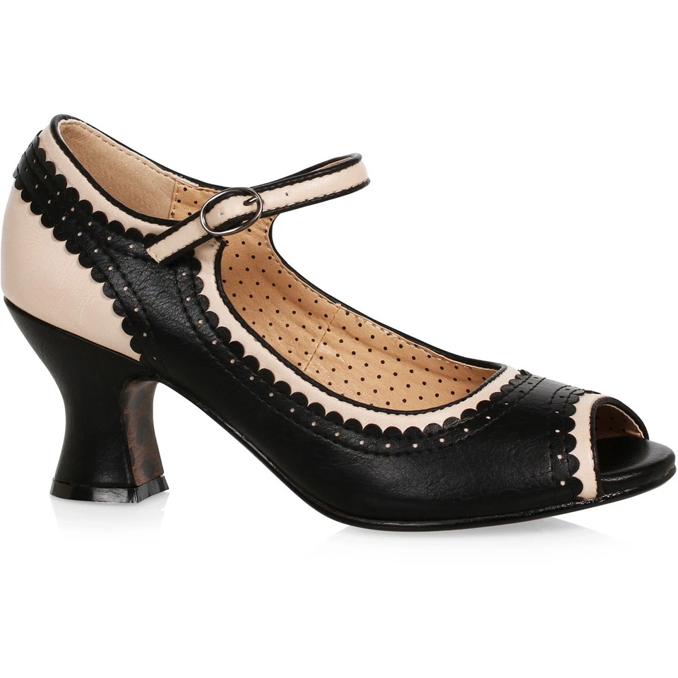 Zapatos Ellie Bettie Page 2" Dos Tonos Peep Toe Adulto Mujer Tacones Bp253/Lydia Foto 1 de 1