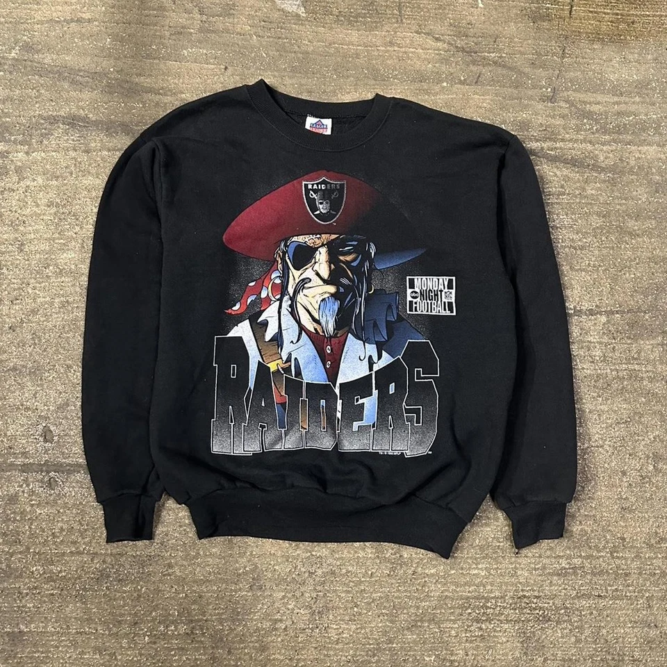 NFL Oakland Raiders Años 90 Negro Cuello Redondo Sudadera Unisex De Colección RM2384 Foto 1 de 1