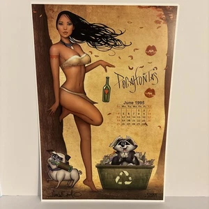 Nathan Szerdy SIGNED Pocahontas Art Calendar Print Disney Pin-Up Miko Percy - Picture 1 of 3