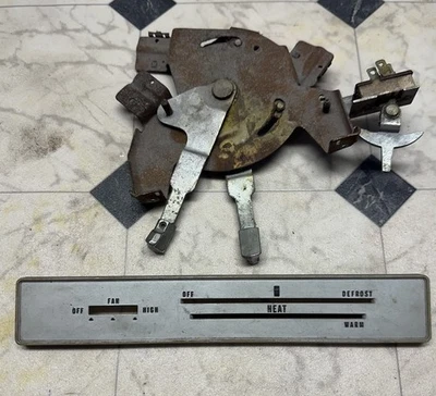 1966 PLYMOUTH Barracuda CLIMATE CONTROL SWITCH DEFROST FAN Dash Bezel 66 Mopar - Image 1 of 4