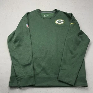 Green Bay Packers Sweatshirt Mens Medium Green Nike On Field Crewneck Logo NFL - Picture 1 of 8