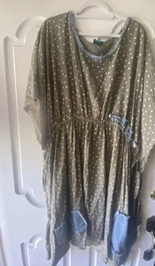 Jaded Gypsy Moon Dust Tunic - Grey Dot Boho Hippie Beach Gypsy - Picture 1 of 5