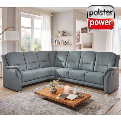 polsterpower Ecksofa - Feeling steel - Microfaser Sofa Wohnlandschaft Couch - Bild 1 von 4
