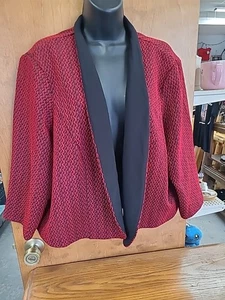 Perceptions Women's 2x Red & black Jacket. With 3/4 Sleeves. - Picture 1 of 2