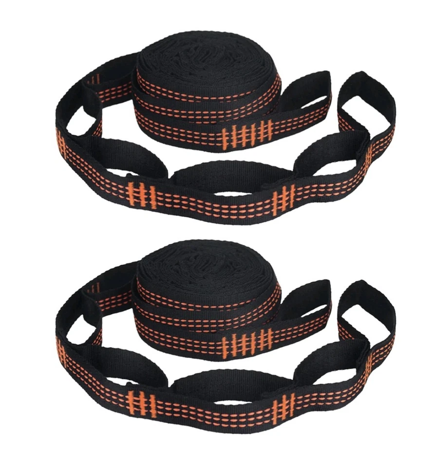 200cm 2x Hammock Strap Outdoor Camping Tree Strap Load Bearing Rope Extension AU - Image 1 of 4