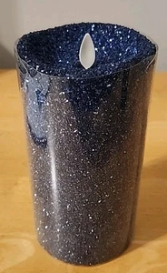 Vela de pilar sin llama Luminara azul brillo encendido/temporizador batería probado funciona - Imagen 1 de 5