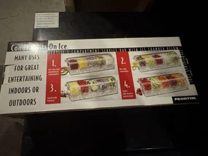 Prodyne Condiments On Ice w/ Lid 5 Section Fixings Bar, Chiller Container - Picture 1 of 2
