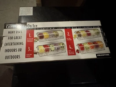 Prodyne Condiments On Ice w/ Lid 5 Section Fixings Bar, Chiller Container - Image 1 of 2