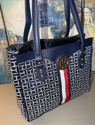 Tommy Hilfiger Bolso Cartera Azul Marino Monograma Logo Foto 1 de 4
