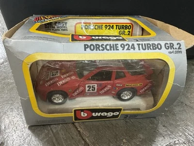 1/24 Burago PORSCHE 924 Turbo GR. 2 diecast, hecho en Italia con desgaste de caja Foto 1 de 4