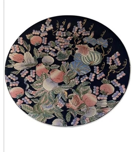 Mud Figure Collector Plate Hand Painted Fruit Chinese Decorative Plate 12” - Picture 1 of 3