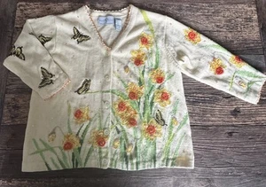 Design Options Maglione Philip Jane Gordon Giallo Narcisi Farfalle XL - Foto 1 di 12
