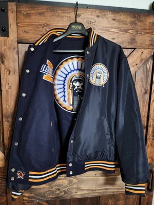 Chaqueta Reversible RARA Universidad de Illinois Luchando Illini Chief Illiniwek M Foto 1 de 4
