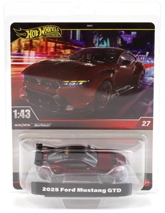 1:43 Hot Wheels Premium 2025 piloti reali JCN73 Ford Mustang GTD 2025 rosso scuro - Foto 1 di 2