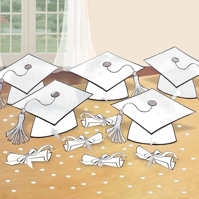 Amscan 240211.1 Kit Decoración Mesa Graduación Blanco | Favor Fiesta | 1 Kit Foto 1 de 1