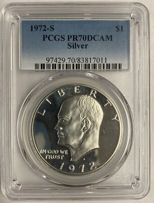 1972-S Eisenhower Silver Dollar , PCGS PF70DCAM, (6083) - Image 1 of 3