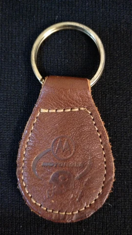 Vintage 80's 90's Brown Tan Leather Motorola Chicago Bears Keychain Cover