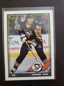 1991-92 Jaromir Jagr O-Pee-Chee Hockey Pittsburgh Penguins - Picture 1 of 2