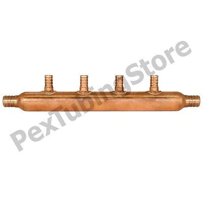 4 Port 1/2" PEX Plumbing Manifold (Copper) by Sioux Chief 672X0499 OPEN