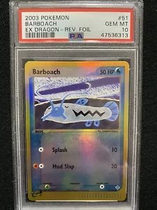 2003 Pokemon EX Dragon Barboach Reverse Foil 51/97 PSA 10 Gem Mint - Picture 1 of 2