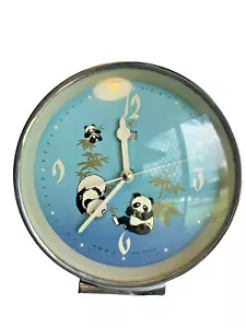 PANDA Alarm Vintage Table Clock VIDEO Mechanical Serviced 180 DAY WARRANTY - Picture 1 of 8