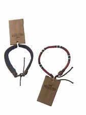 Hollister Bracelet Band Men Unisex Leather Thread 2  Bracelet RARE NWT