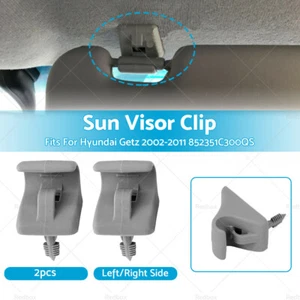 2x Sun Visor Clip Left/Right Side For Hyundai Getz 2002-2011 Grey 852351C300QS - Picture 1 of 9