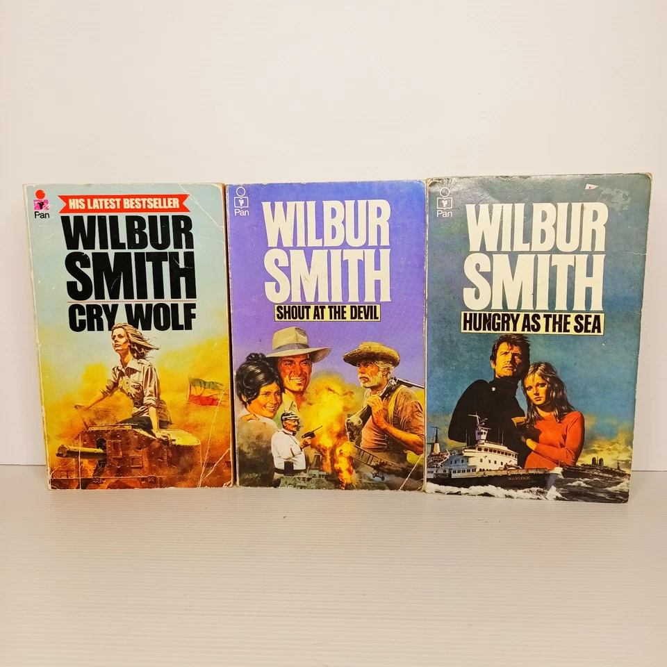 Paquete de 3 novelas de Wilbur Smith. Cry Wolf. Grita al diablo. Hambriento como el mar. Foto 1 de 4