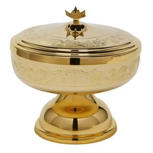 4.5" Tall Ciborium Gold Plate Fruit of the Vine - Picture 1 of 1