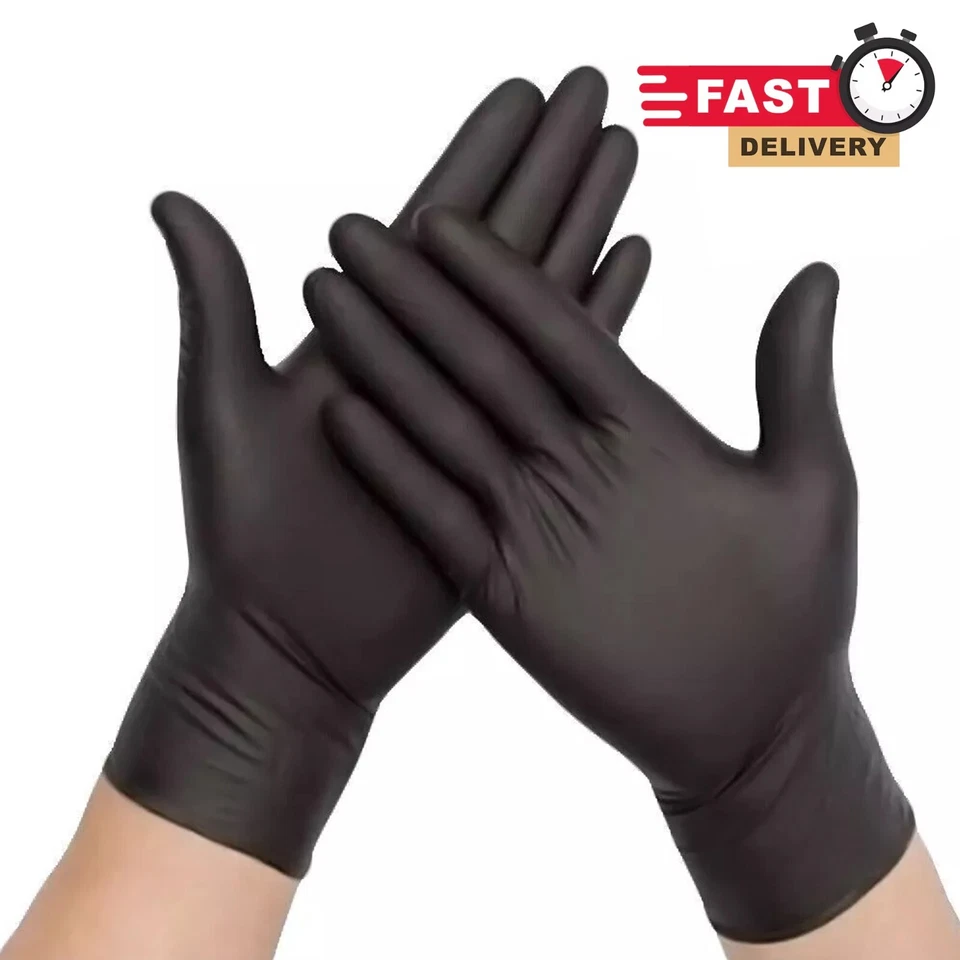 Nitrile Gloves Small Black Powder Latex 100 Pieces - Bodyguard GL897(S)