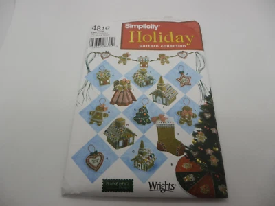 Simplicity Holiday Pattern 4810 Heigl Gingerbread Ornaments/Tree Skirt/Stocking - Image 1 of 2