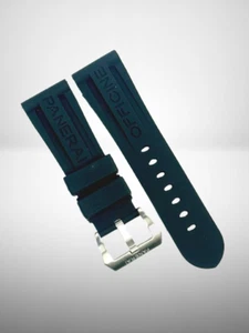 New Watch Band 22mm Rubber Strap Black Color for PANERAI OFFICIAL - Picture 1 of 2