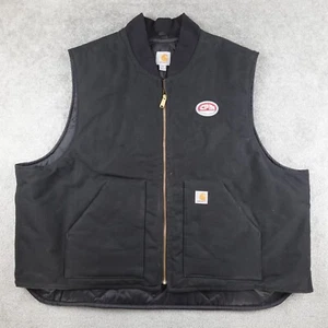 Chaleco Carhartt Para Hombres 4XL Negro Lona Cremallera Completa Acolchado Forrado Ropa de Trabajo Bolsillo Pesado - Imagen 1 de 13