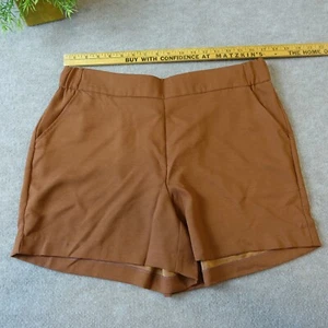 Nine West Mid Rise Shorts Size Large Solid Brown Lightweight Breathable Material - Picture 1 of 14