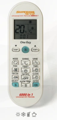 SUPERIOR Fernbedienung AirCo 6000 in 1 Klimagerät Universalfernbedienung Klimaanlage