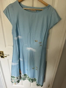 Cath Kidston Alice in Wonderland Dress Blue Disney Daisy Meadow Size 16 Rare - Picture 1 of 4