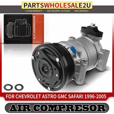 Compresor de aire acondicionado con embrague para Chevrolet Astro GMC Safari 1996-2005 V6 4,3 L HT6 Foto 1 de 4