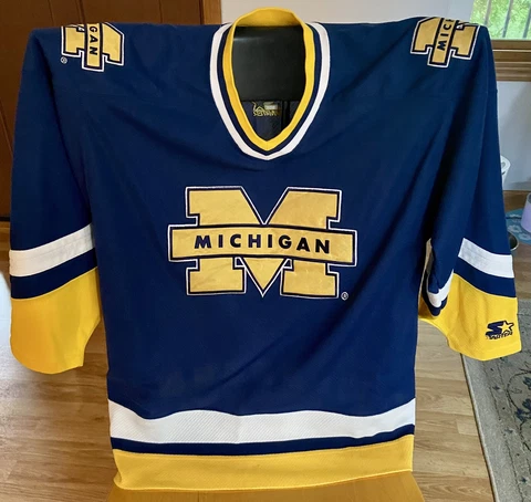 Vintage 90s Starter Michigan University NCAA Hockey Jersey - Adult Size M Cover