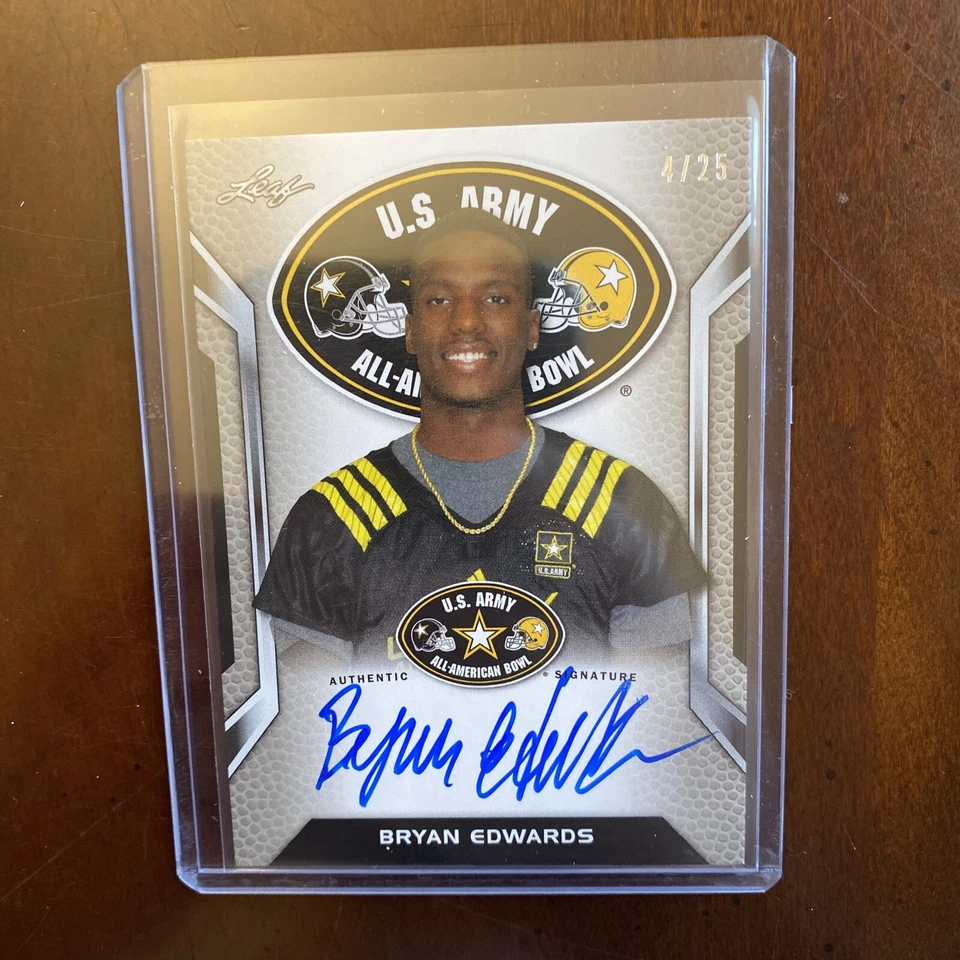 Leaf All American Bowl Bryan Edwards 2016 autógrafo automático #04/25 en tarjeta Foto 1 de 1