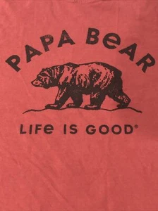 Life Is Good Papa Bear Classic Fit Crusher Cotton T-Shirt Mens XL - Picture 1 of 4