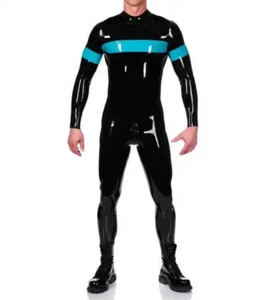 Body 100 % látex Rubber negro Catsuit Zentai Zip 0,4 mm XXS-XXL - Imagen 1 de 4