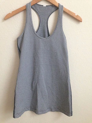 Camiseta sin mangas Lululemon Cool Racerback CRB Inkwell azul blanco guinga talla 6 Foto 1 de 4
