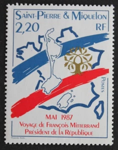 Timbre - Saint Pierre et Miquelon - Visite de Mitterand -  1987 - Neuf ** -YT478 - Picture 1 of 1
