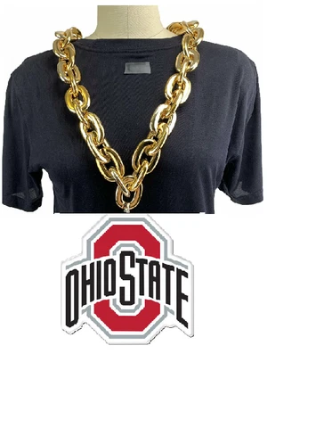BRAND NEW NCAA Ohio State Buckeyes GOLD Fan Chain Big Jumbo Necklace Foam Cover