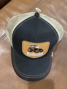 Kubota Black Tan Patch Hat Cap, Snapback, Equipment, Tractor, Tractor Equip - Picture 1 of 6