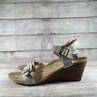 Vionic Laurie Sandals Faux Snakeskin White Strappy Wedge Womens Size 10
