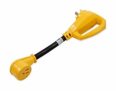 Camco Heavy Duty RV Dogbone Electrical Adapter with Innovative 180 Degree Ben... Foto 1 de 4