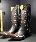 New BOOT STAR BY OLD GRINGO WOMEN'S COWBOY BOOTS 7.5 B Brown Black Teal SHARP
